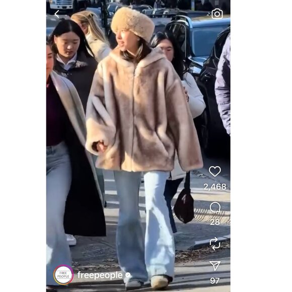 Free People Hannah Hooded Fur Coat - XL - Picture 8 of 12